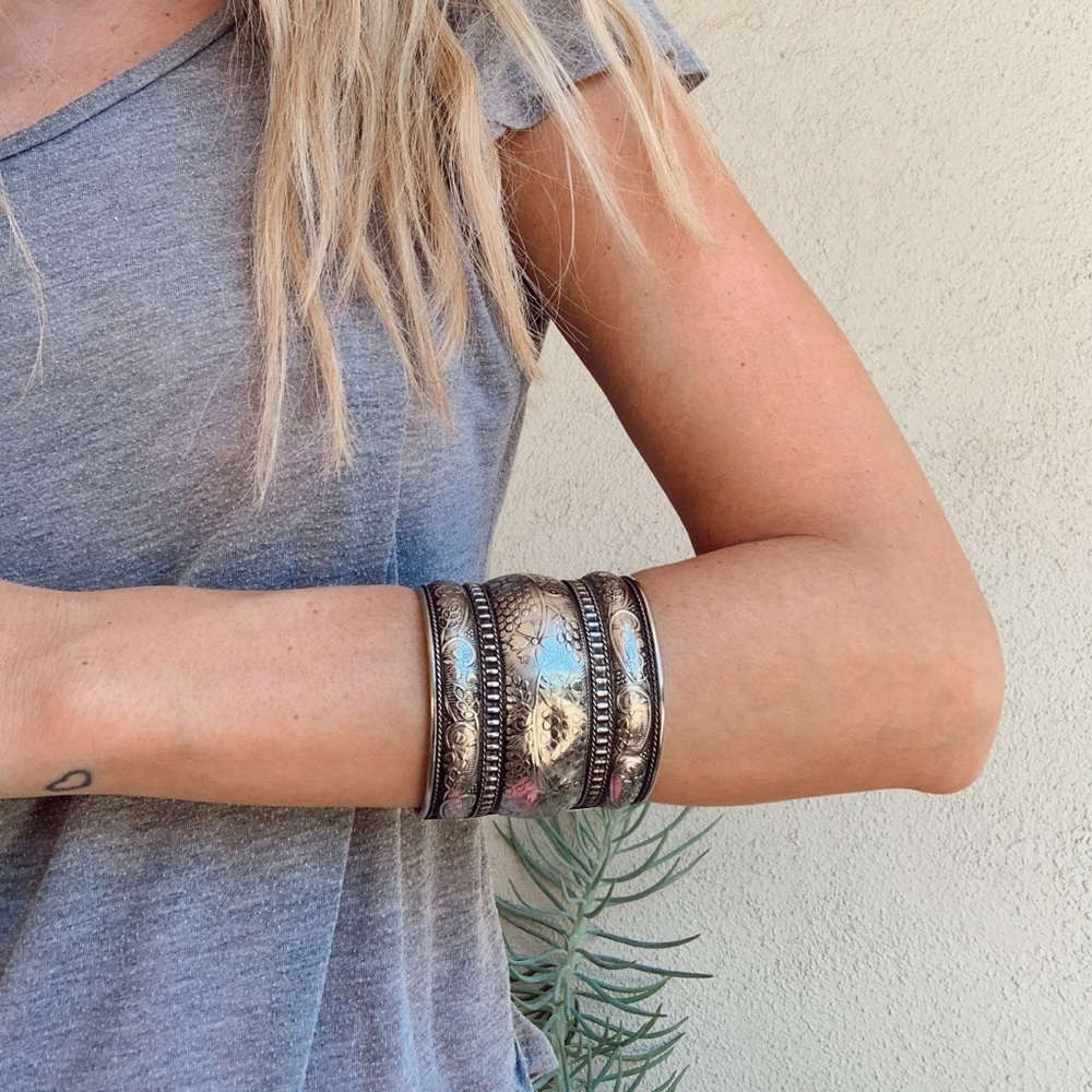 Aged Silver Arm Cuff - image 1